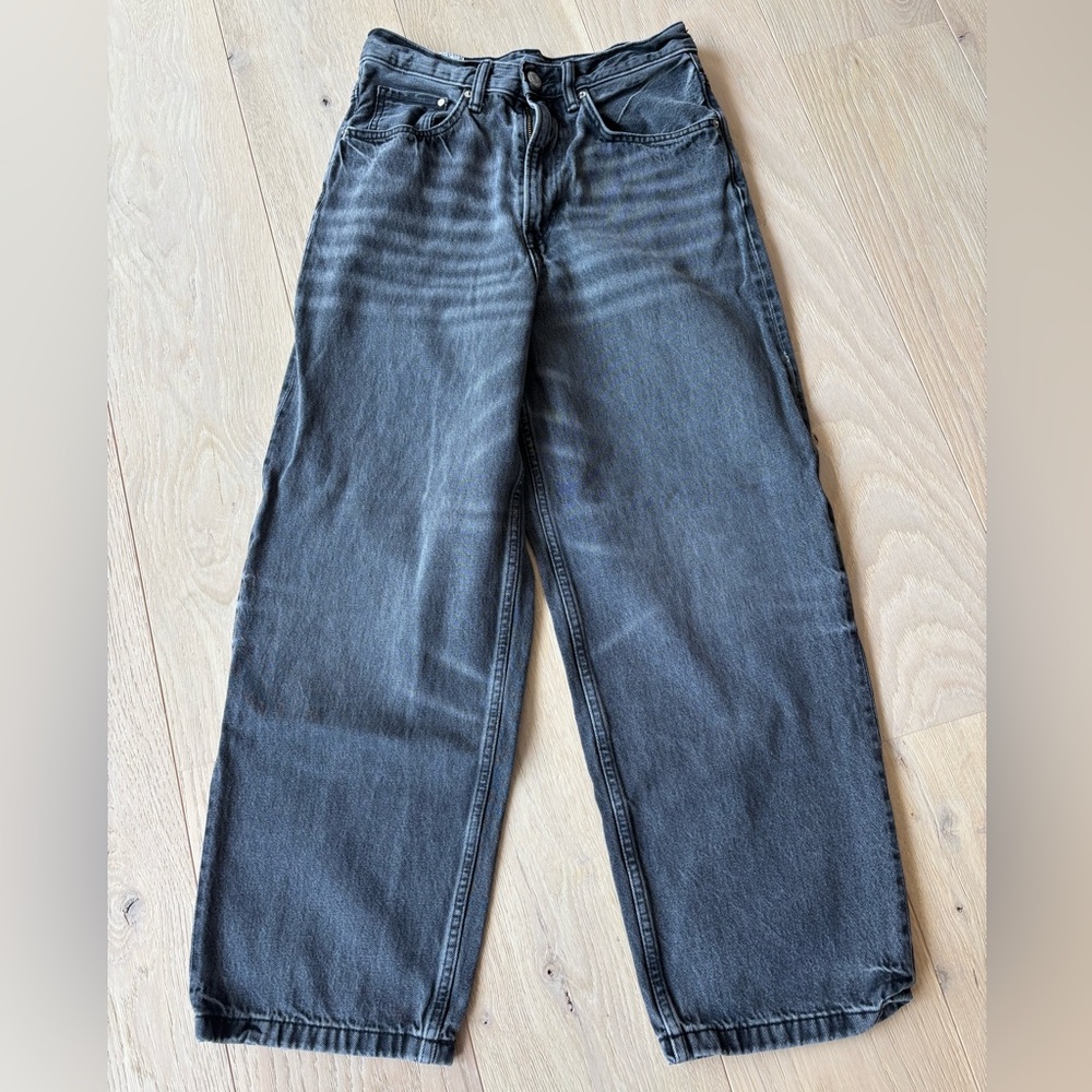 H&M Washed Black Relaxed Jeans Comfortable Fit